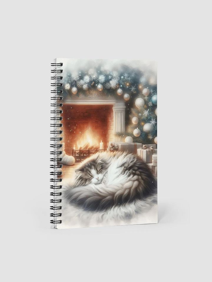 Christmas Cat by the Fireplace Spiral Notebook product image (1)