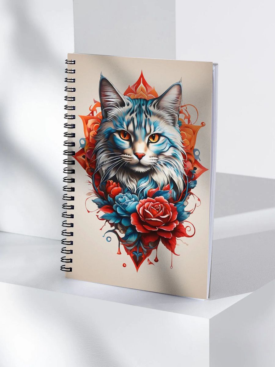 Regal Cat & Roses Spiral Notebook product image (4)