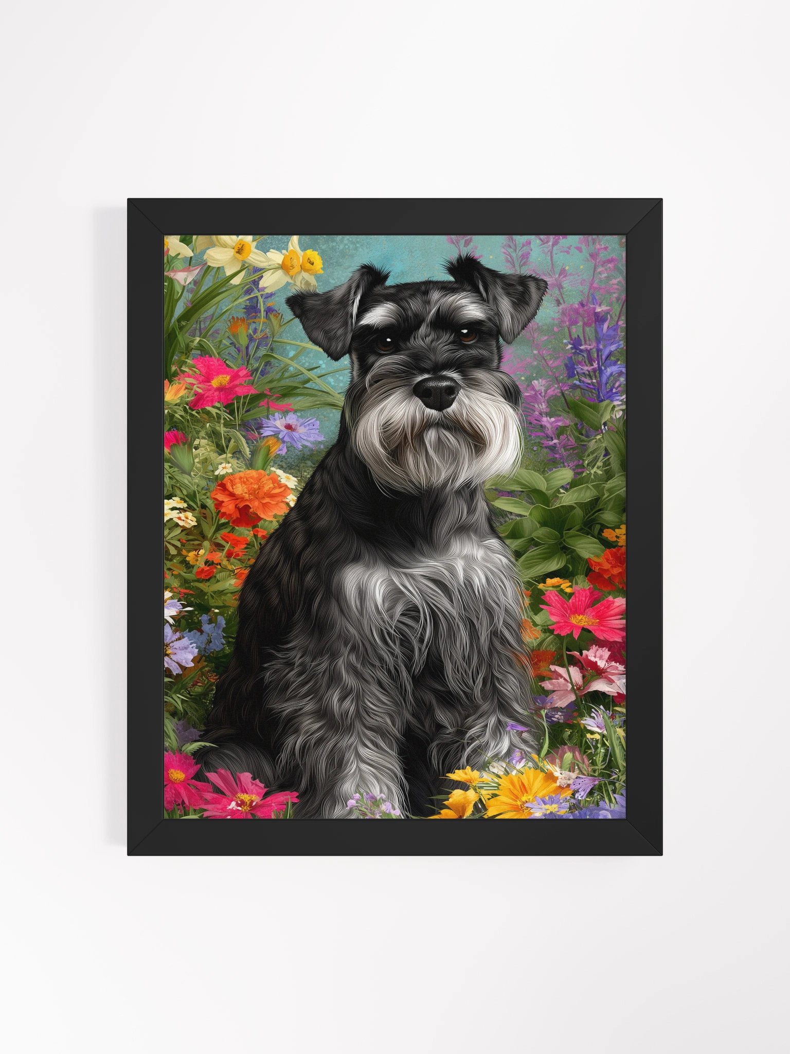 Schnauzer Bloom Framed Matte Wall Art Canvas product image (3)