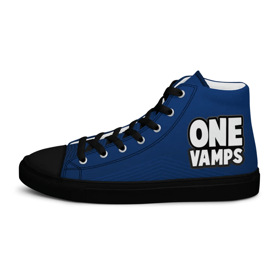 Men's High Top Canvas Shoes OneVamps Blue dark color product image (9)