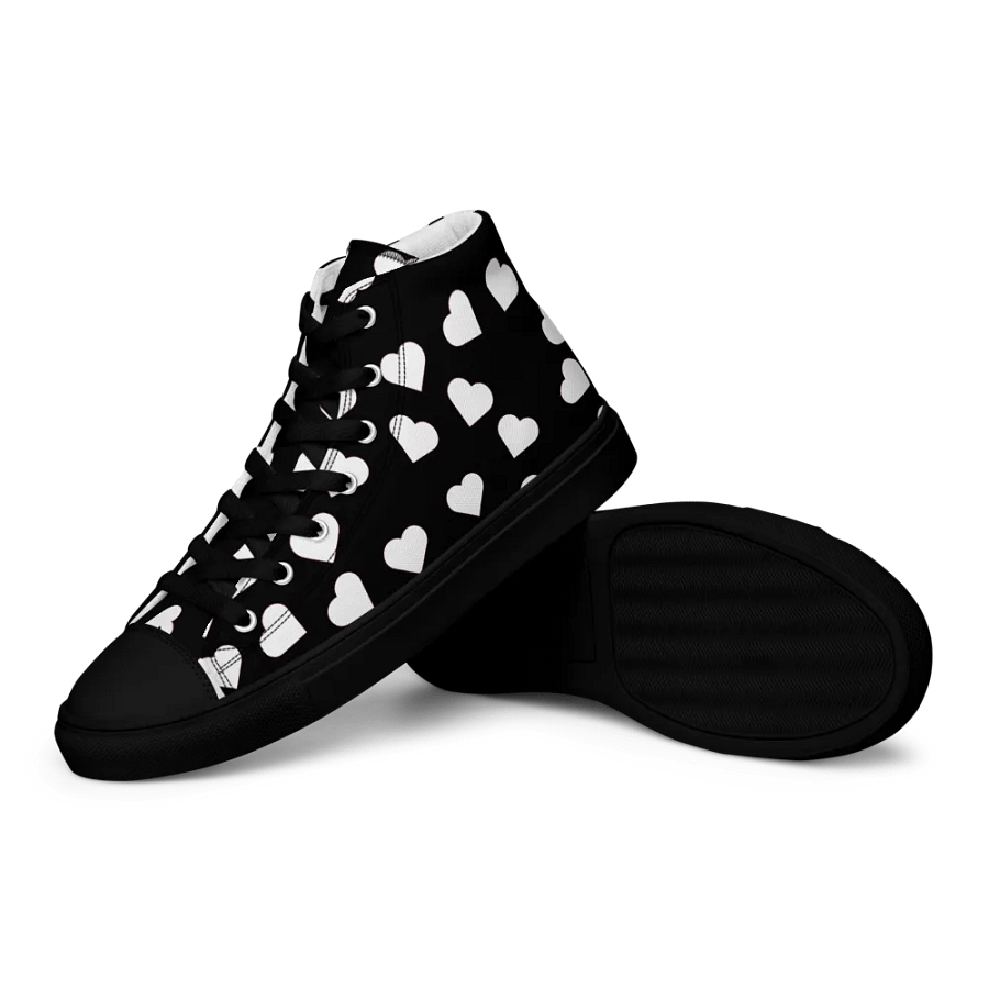 Love Pattern5 Black and White Mens Canvas High Top Shoes product image (12)