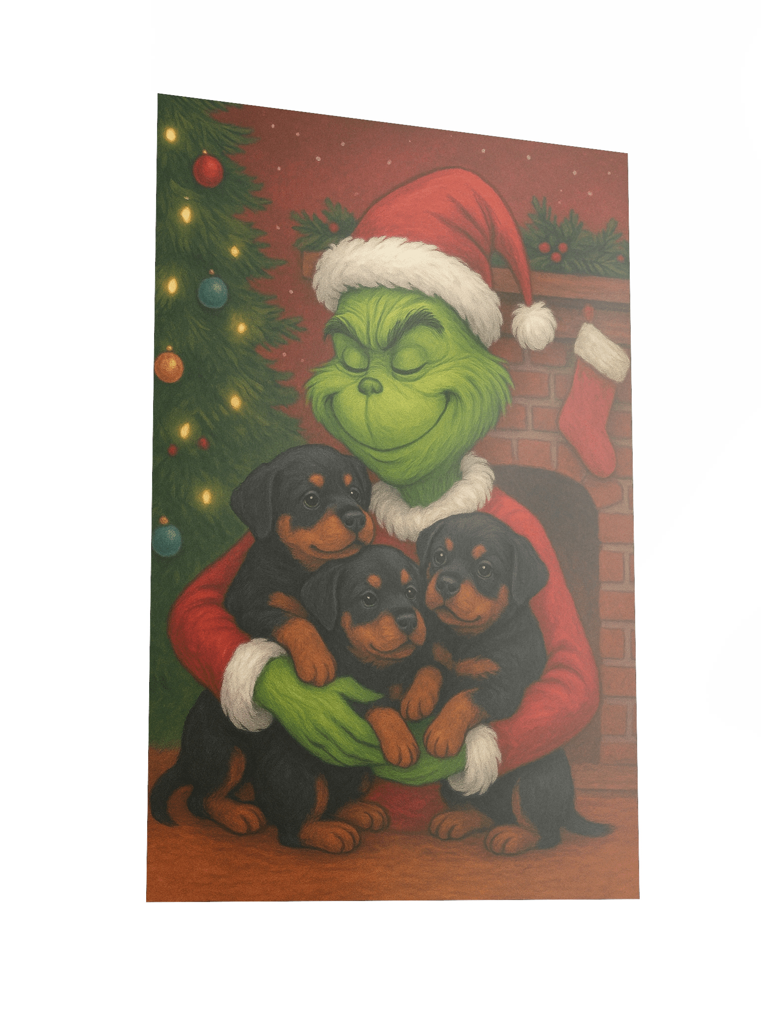 Grinch & Rottweiler puppies Festive Poster product image (4)