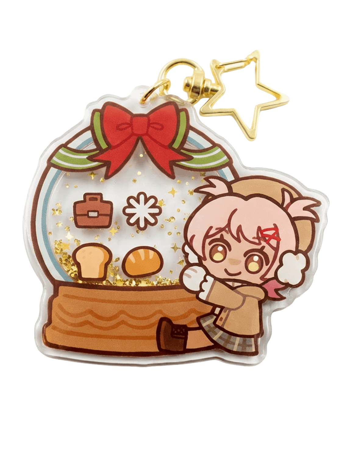 Narunini’s Sweet Shop Snow Globe | Holographic Shaker Keychain product image (1)