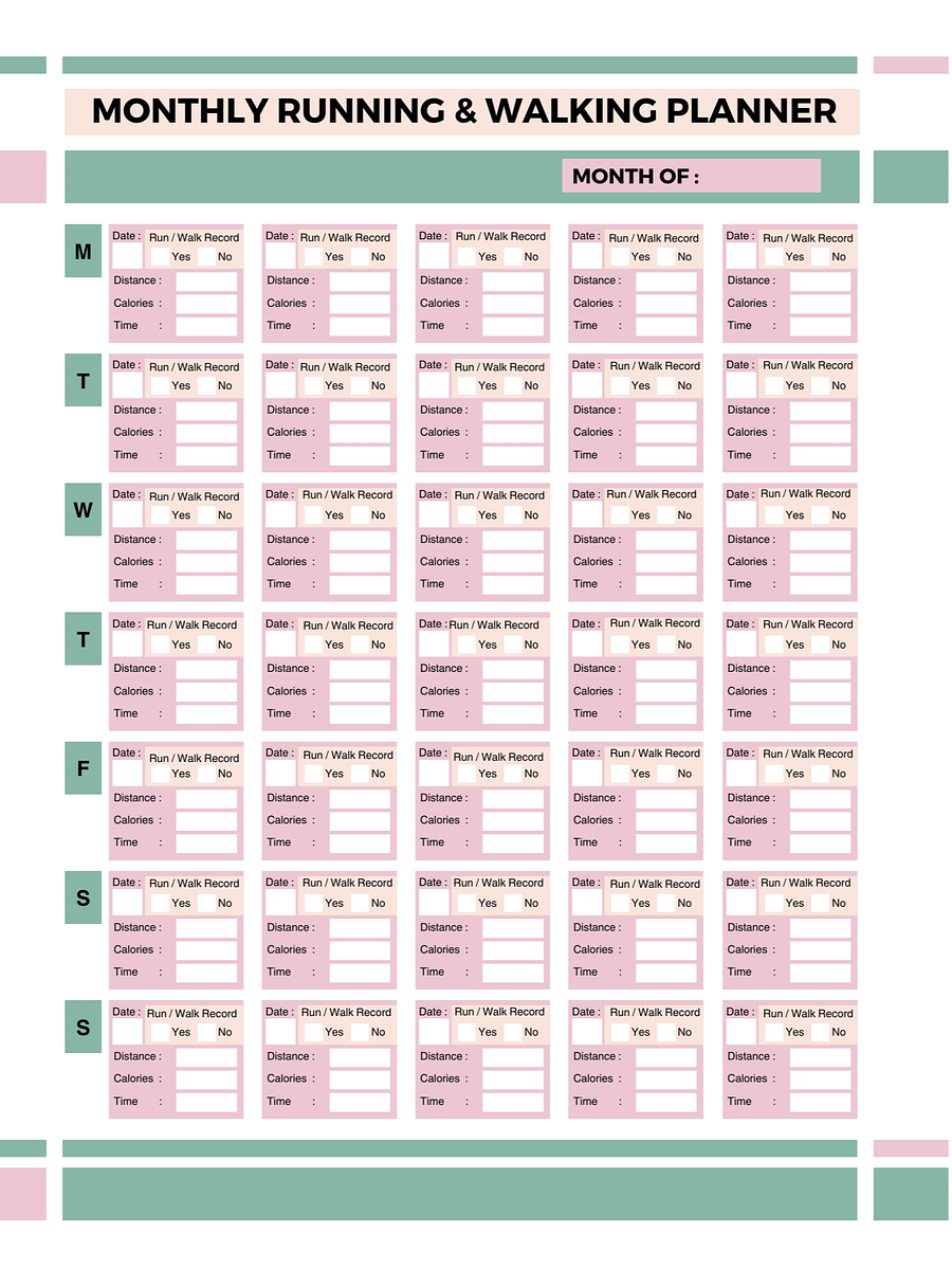 Monthly Running & Walking Planner product image (1)
