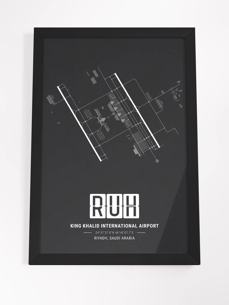 Framed Airport RUH Premium Map On Matt Paper product image (4)