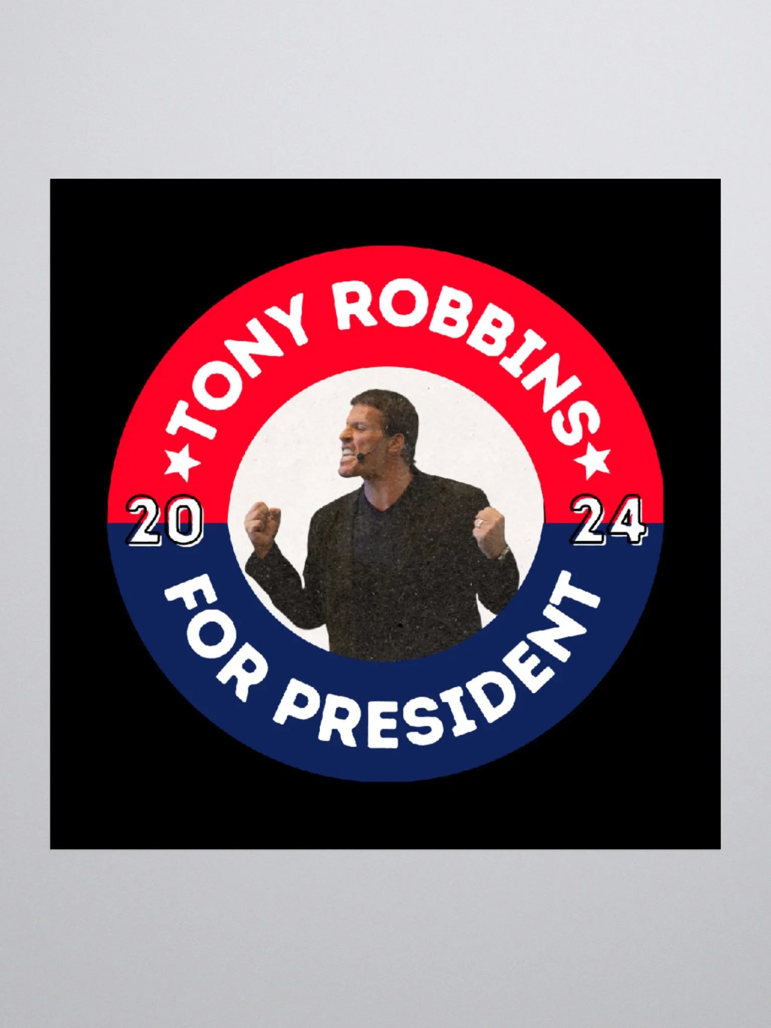 Tony Robbins for President 2024 Campaign Button Kiss Cut Stickers product image (1)