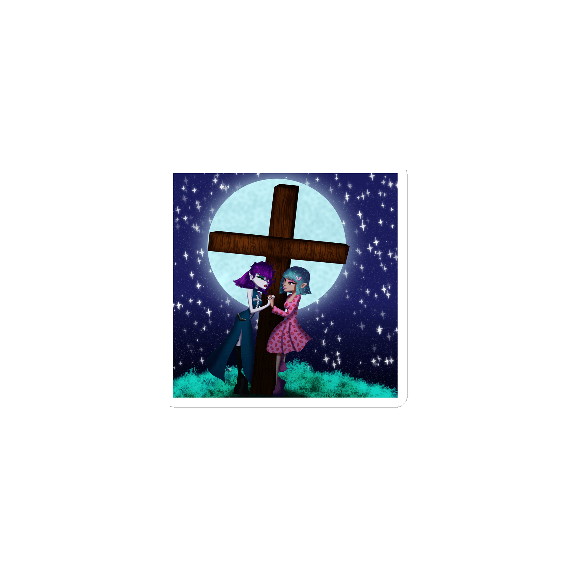 Anime Couple at night Magnet product image (1)