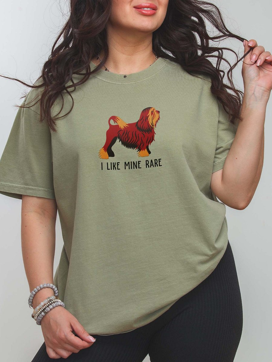 I Like Mine Rare T-Shirt(Embroidered) of a Lowchen(Chocolate) product image (2)