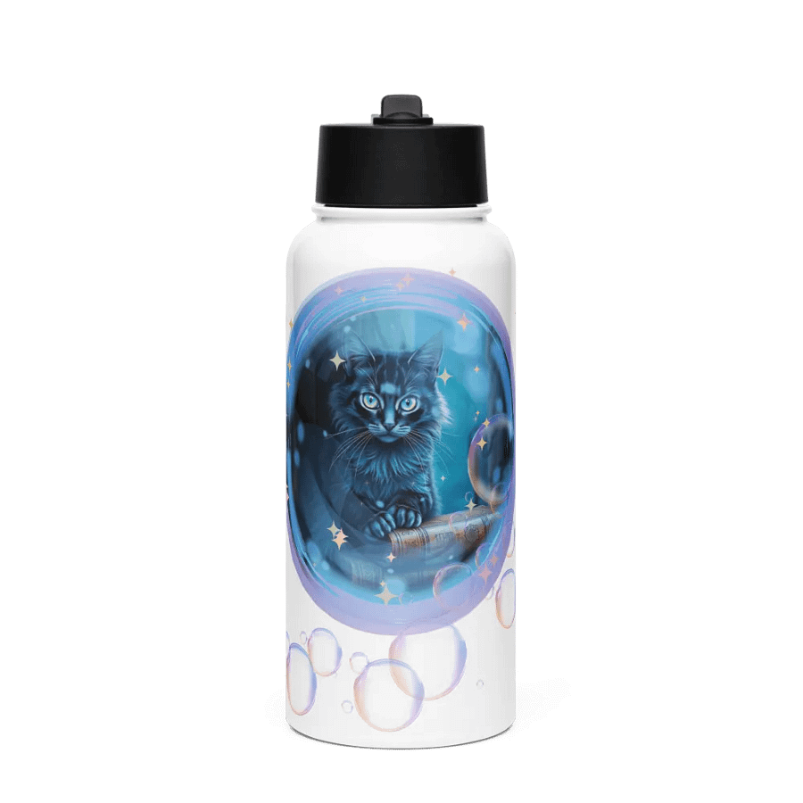 Bubble Cat Stainless Steel Water Bottle product image (1)