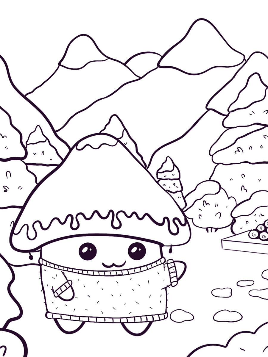 Winter Bean Coloring Page product image (1)