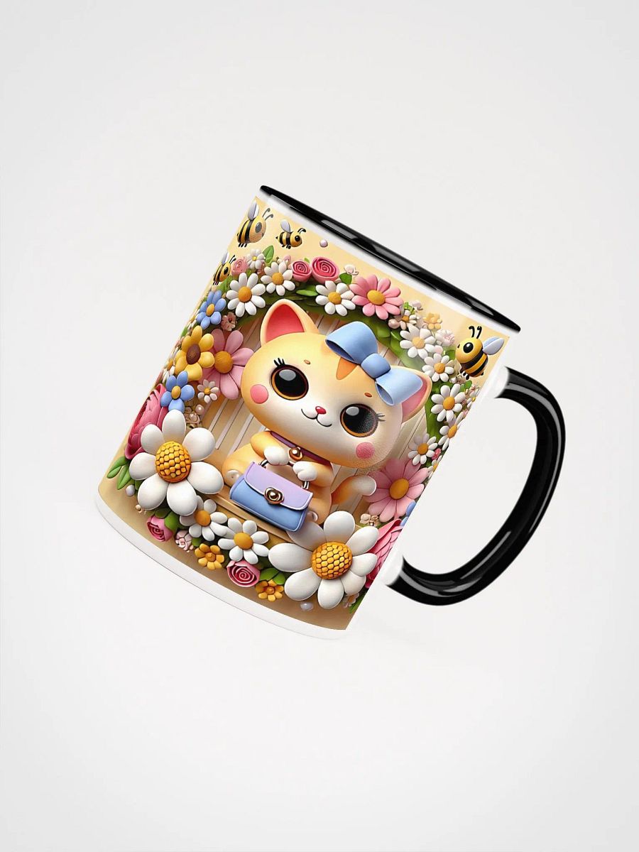 Whimsical Cat and Flowers Ceramic Mug product image (35)