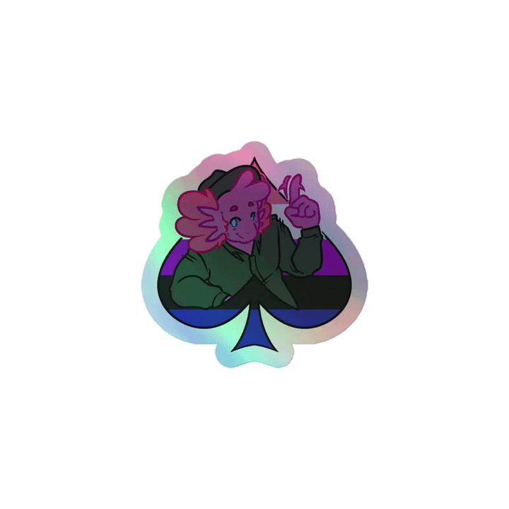 Genderfluid in Spades | Kiss-Cut Holo Sticker product image (1)