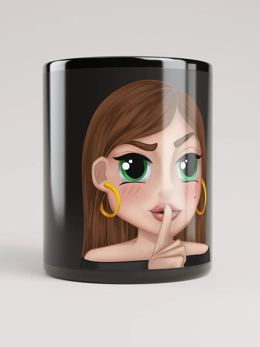 LitGirl Shush Emote Black Mug product image (10)
