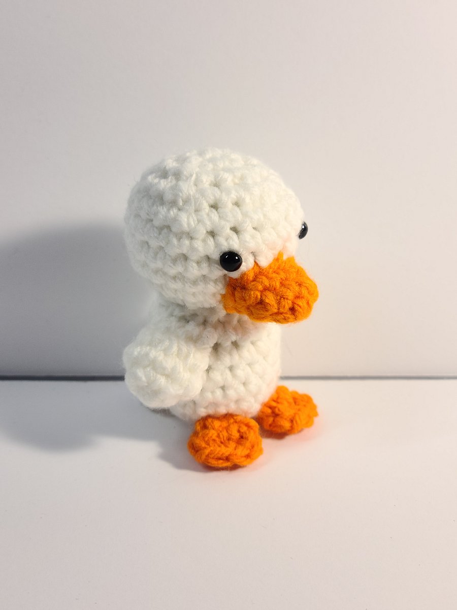 Handmade Amigurumi Mini White Duck Stuffed Animal product image (2)
