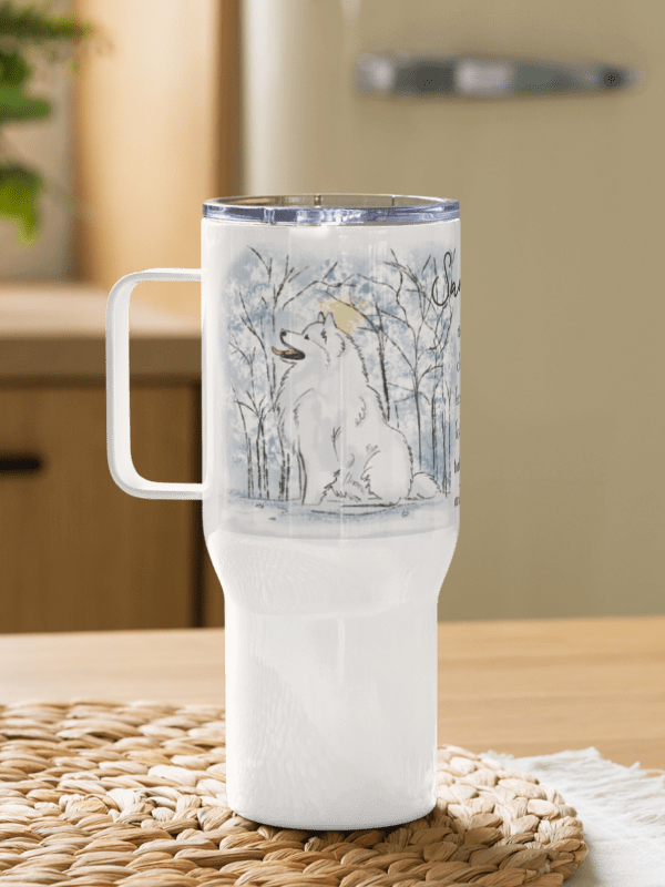Samoyed Walking Cloud of Happiness Travel Mug product image (2)