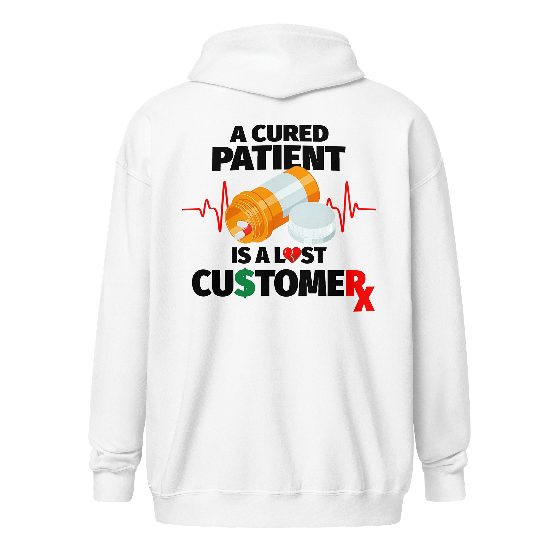 Cured Patient Lost Customer Black Font Zip-Up product image (14)