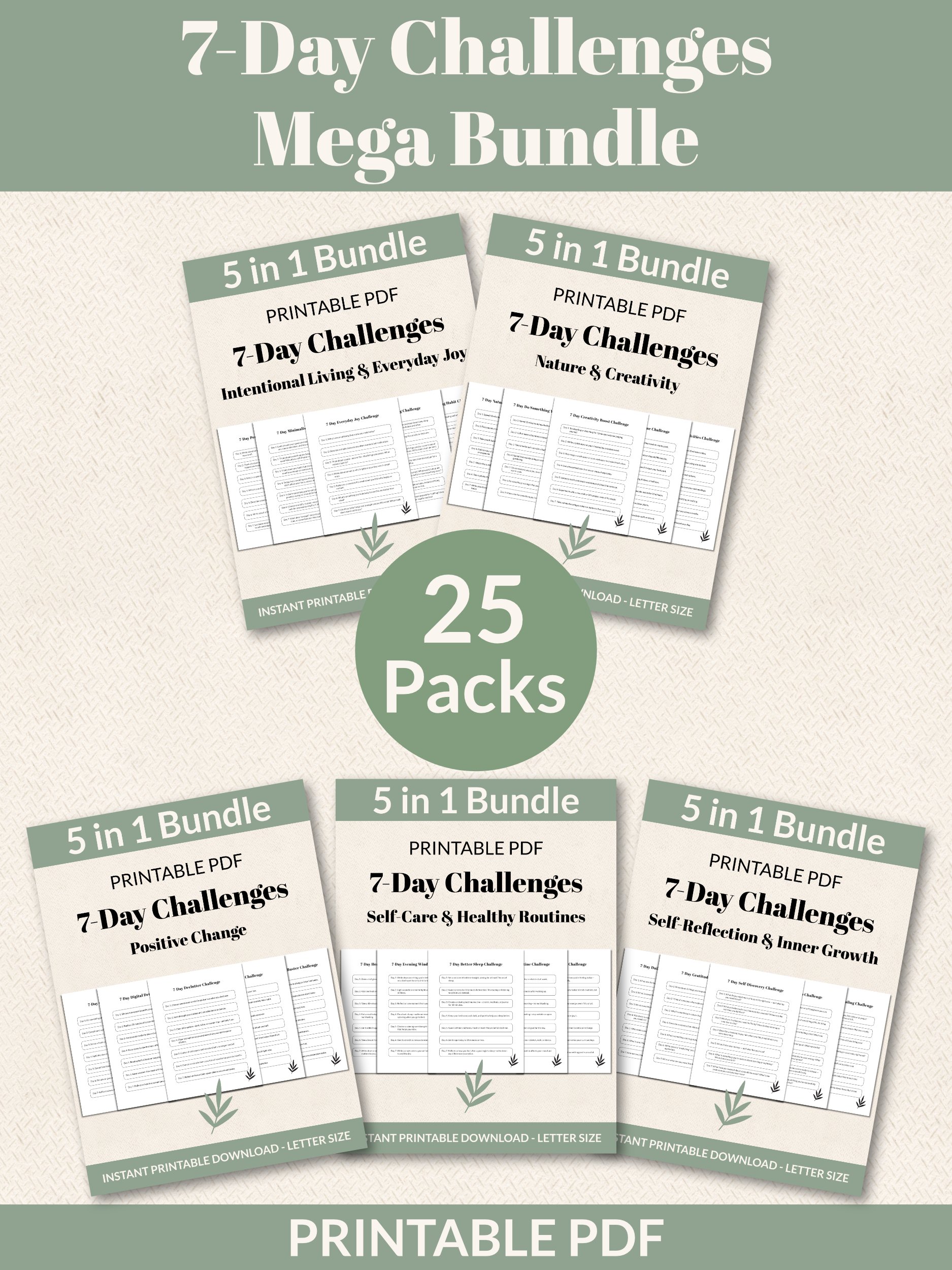 25 Printable 7-Day Challenges Mega Bundle product image (1)