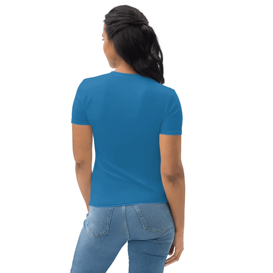 Plain Atlantic Blue True Summer Women's Crewneck Polyester Heavyweight Premium T-Shirt by Treasure Pie product image (8)