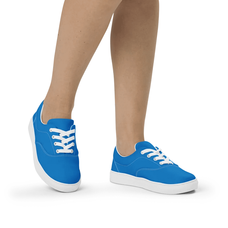 Muse Coquette Lace-Up Canvas Shoes (Blueberry ice cream) product image (10)