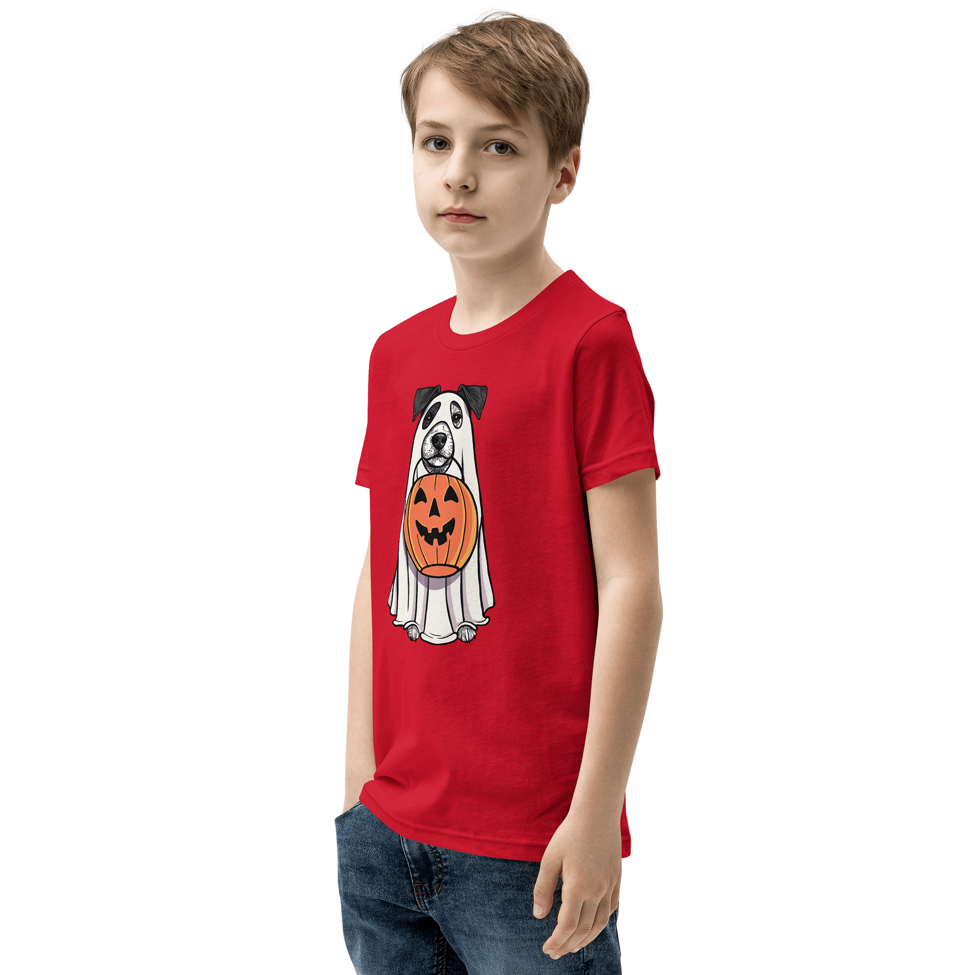 Halloween Jack Russell Terrier(Black & White) Youth T-Shirt product image (4)