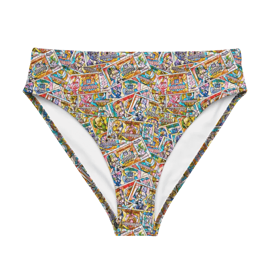 Jugoslovenski inflatorni dinar 1993 (Kolaž/mozaik) All-Over Print Recycled High Waisted Bikini Bottom product image (5)