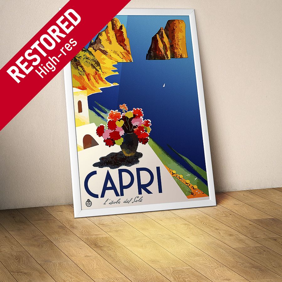 Capri - L'Isola del Sole, Italy (ENIT, 1952) — retro vintage travel poster, vintage travel art, propaganda poster product image (1)