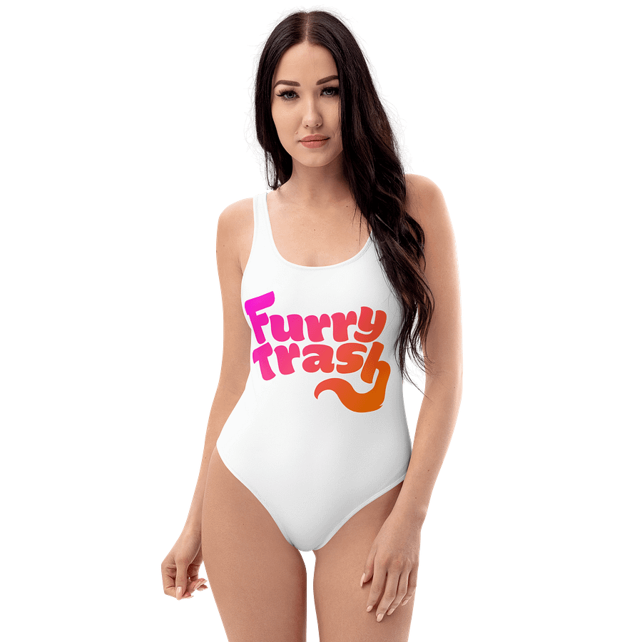 Furry Trash Swimsuit – Bubble Logo (Sunrise on White) product image (1)