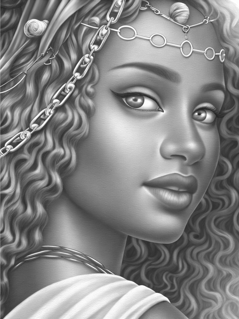 Grace and Strength The Beauty of African Women in Art -Libyan Goddess (Coloring E-Book) product image (6)