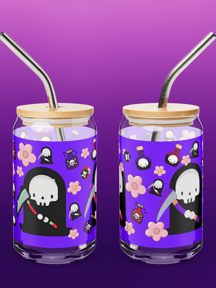Purple Grim Reaper Glass Tumbler product image (1)