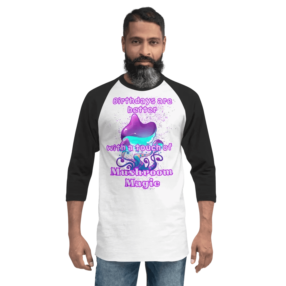 Mushroom magic Birthday raglan tee product image (2)