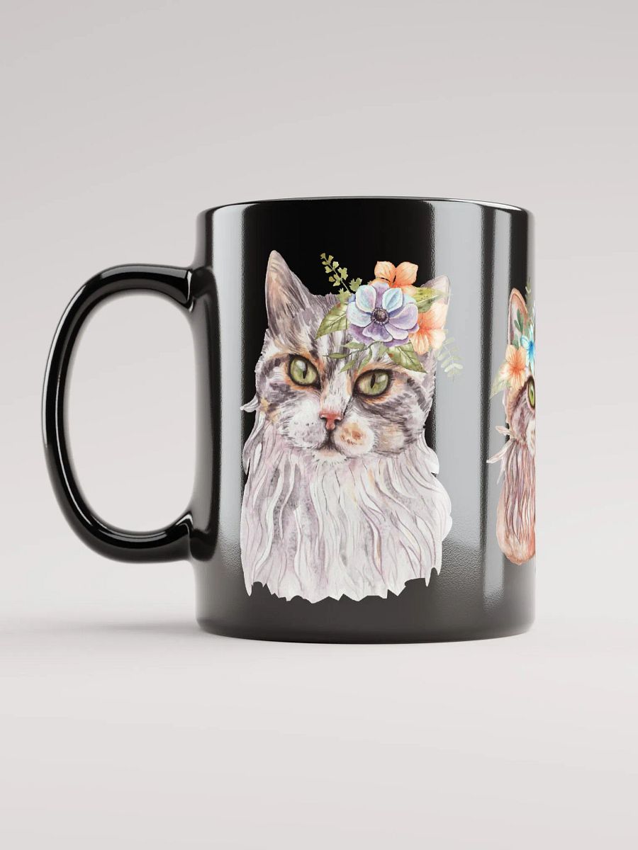 Cat and Flowers Watercolor Artistic Mug product image (6)