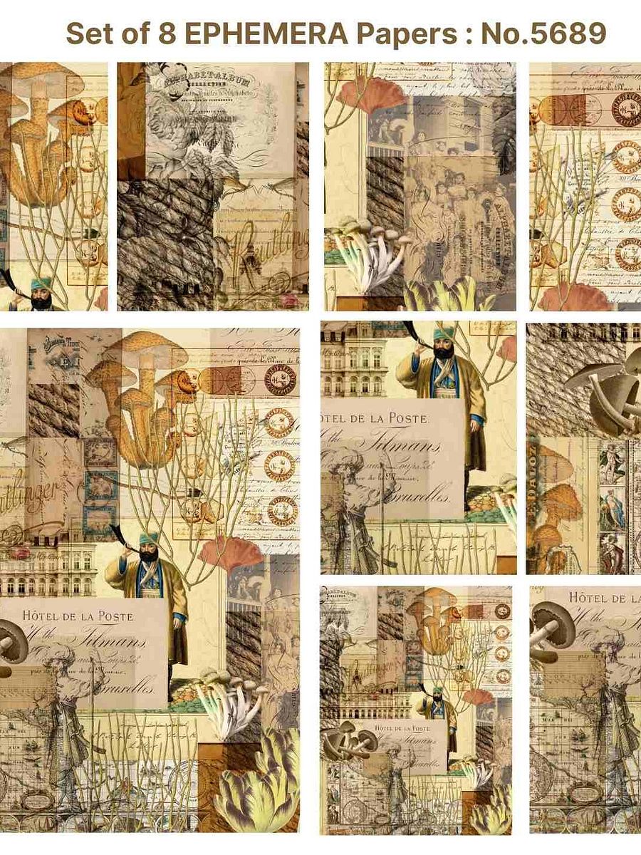 Set of 8 EPHEMERA Papers : No.5689 product image (1)