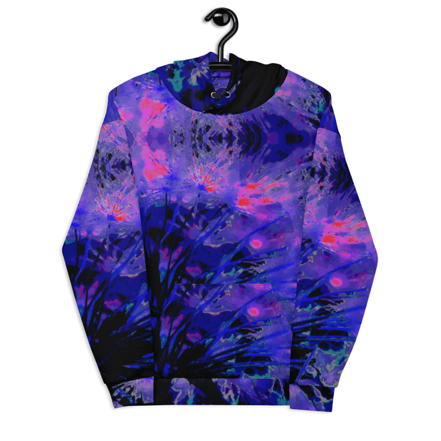 Abstract Funky Neon Dandelion Seeds Unisex Pull Over Hoodie product image (7)