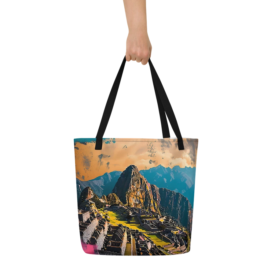 Tote Bag: Ancient Machu Picchu Artistic Travel Adventure Abstract Art Design product image (6)
