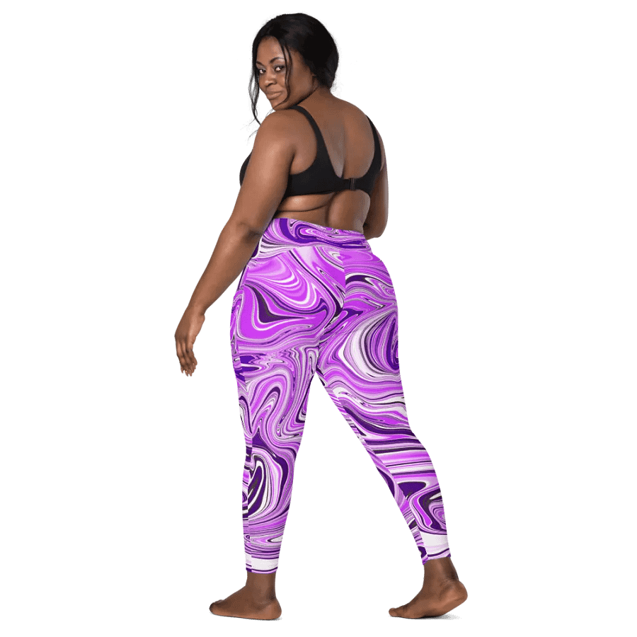 Leggings with Pockets - Purple Digital Fluid Art product image (10)