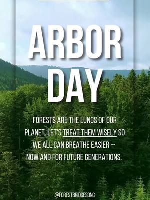 Happy #ArborDay Forests are the lungs of our planet. Let's treat them wisely so we can all breathe easier -- now and for future generations. #togetherwecancleartheair #HealthyForests #ActiveConservationManagement