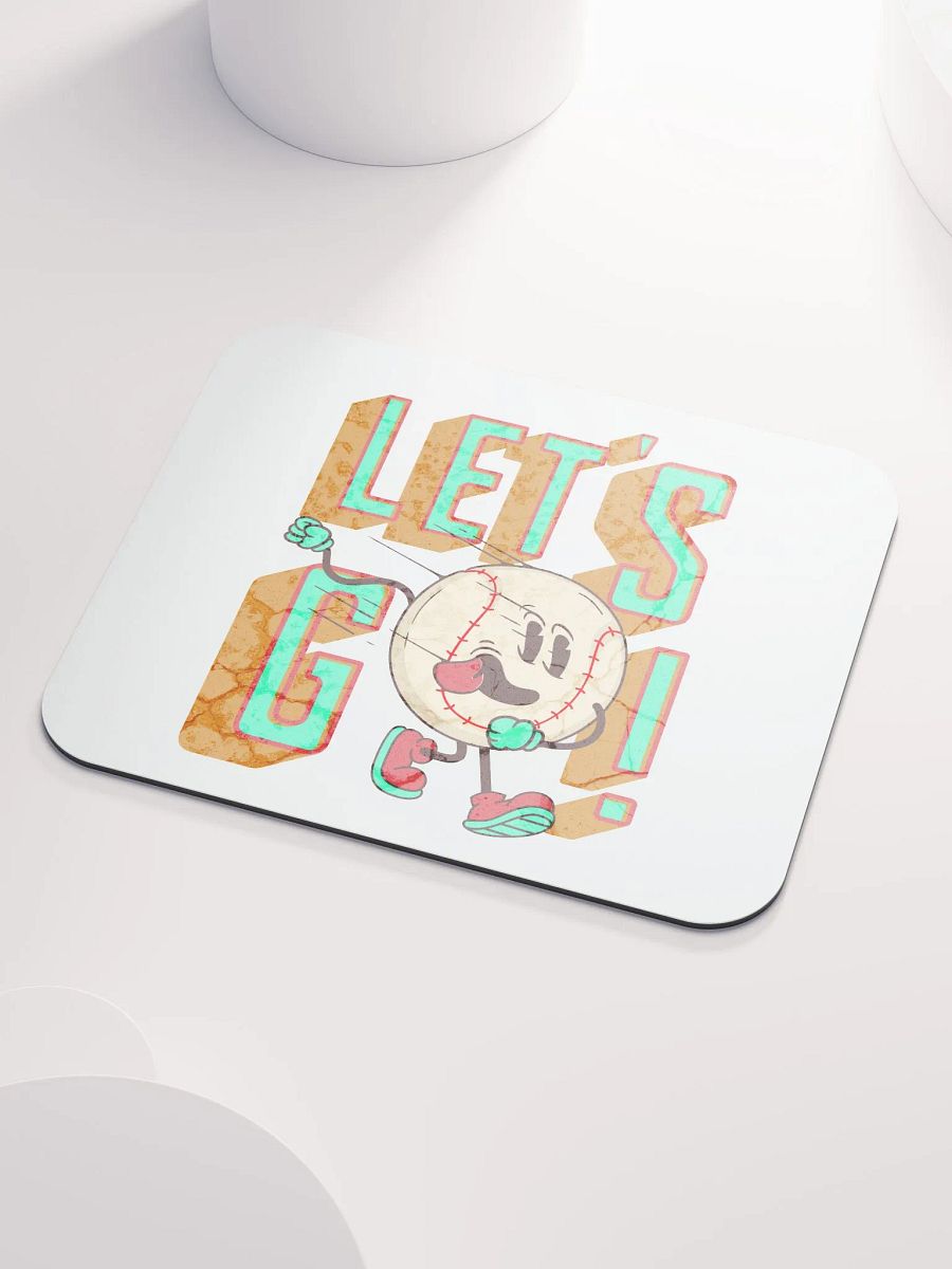 Lets Go Baseball Mascot Energetic Mouse Pad product image (3)