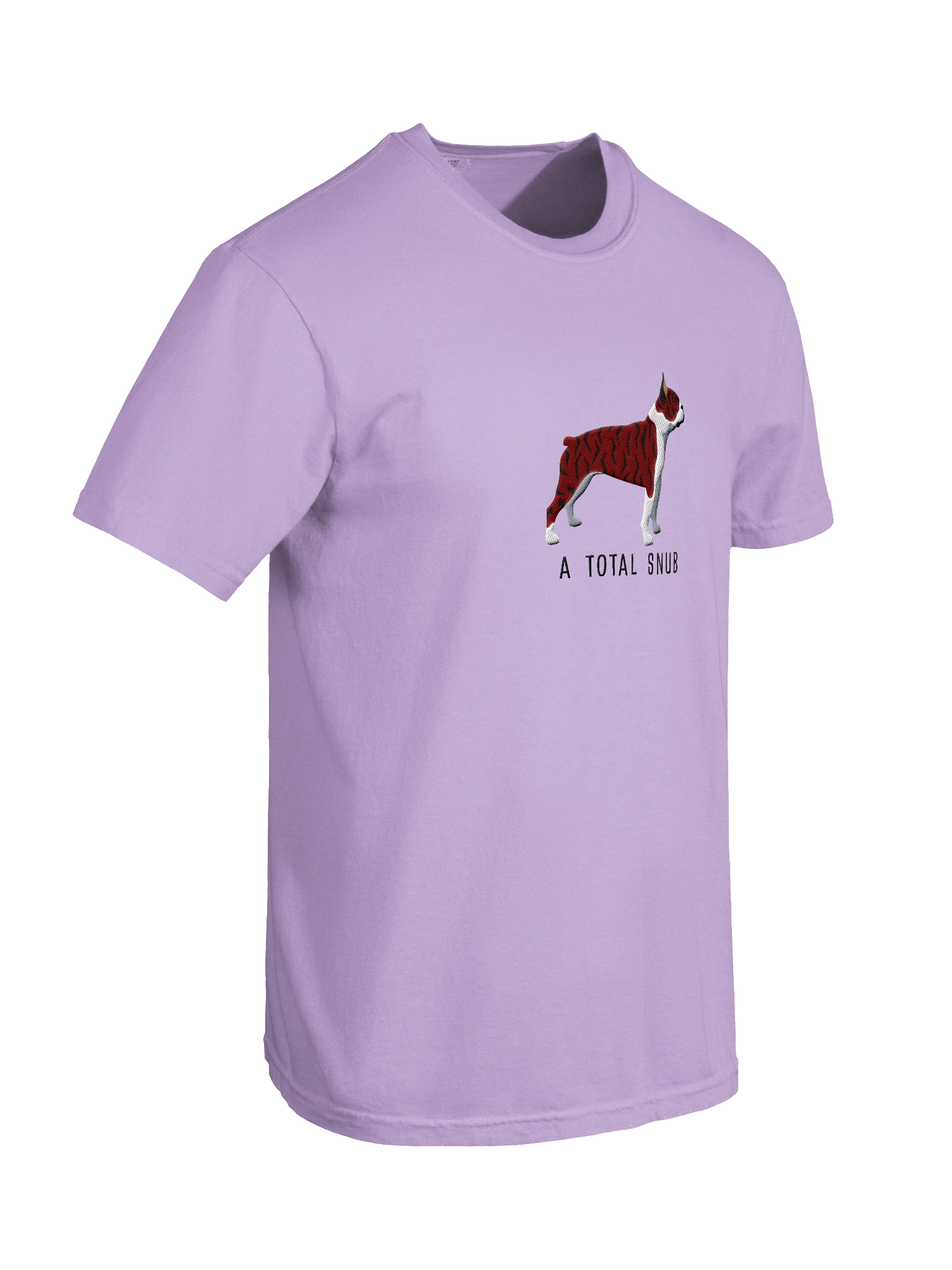 A Total Snub T-Shirt(Embroidered) of a Boston Terrier(Brindle & White) product image (48)