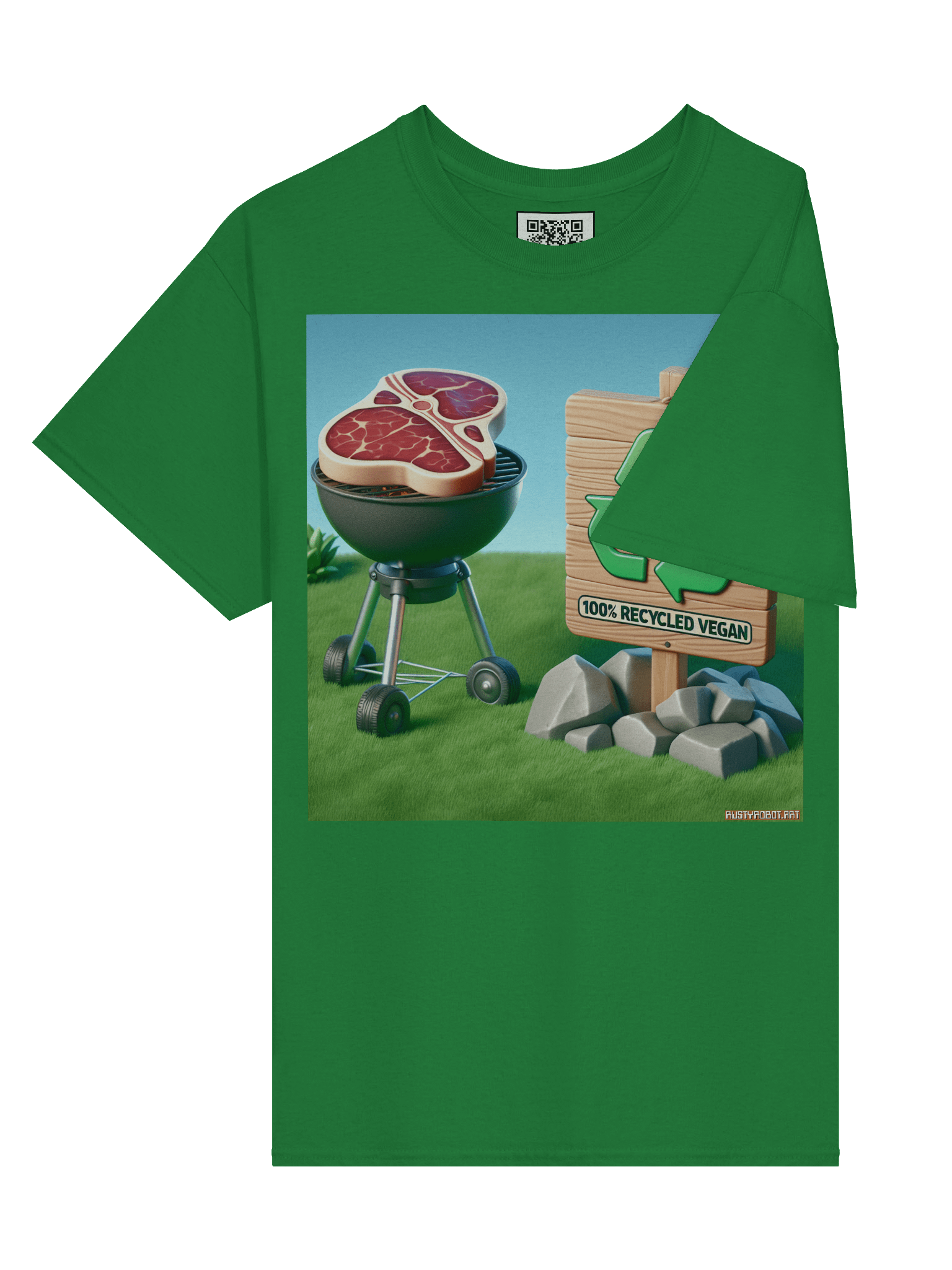 100% Recycled Vegan QR Code Streetwear T-Shirt product image (3)