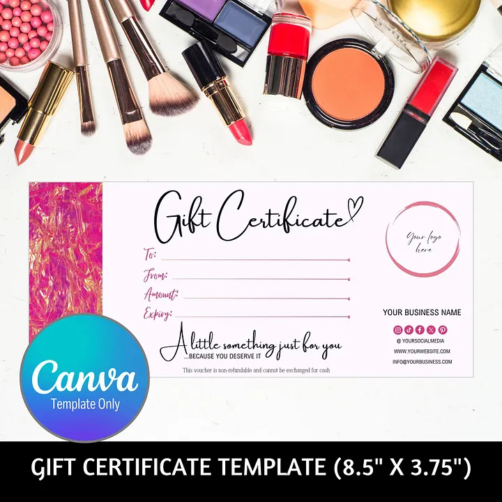 Pink Marigold - Gift Certificate Template product image (1)