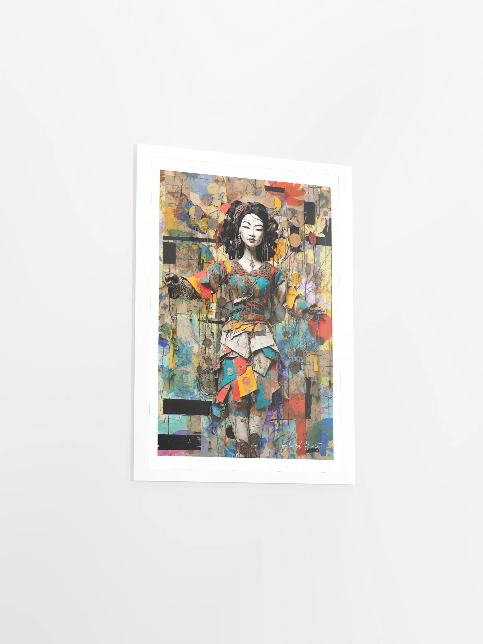 'Geisha' by Edward Martin: Mixed Media Collage Print...Fantasy Marionette Series product image (23)