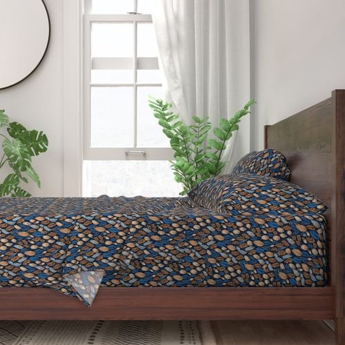 Seamless Pattern - Small Feather Pattern in Blues and Browns product image (3)