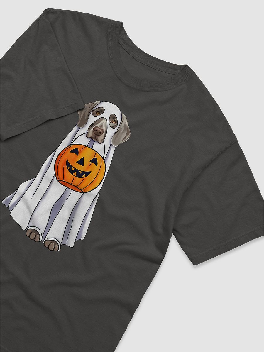 Weimaraner Halloween Tee | Funny Fall and Halloween Weimaraner Wearing a Ghost Costume with Pumpkin Basket product image (8)