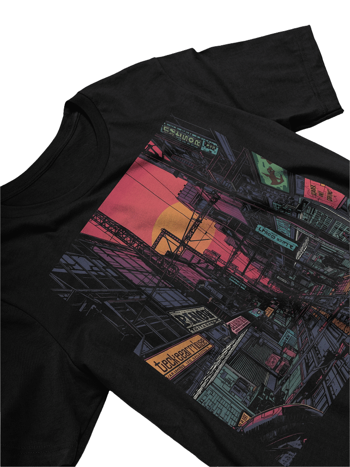 Neon Cityscape Cyberpunk T-Shirt product image (2)