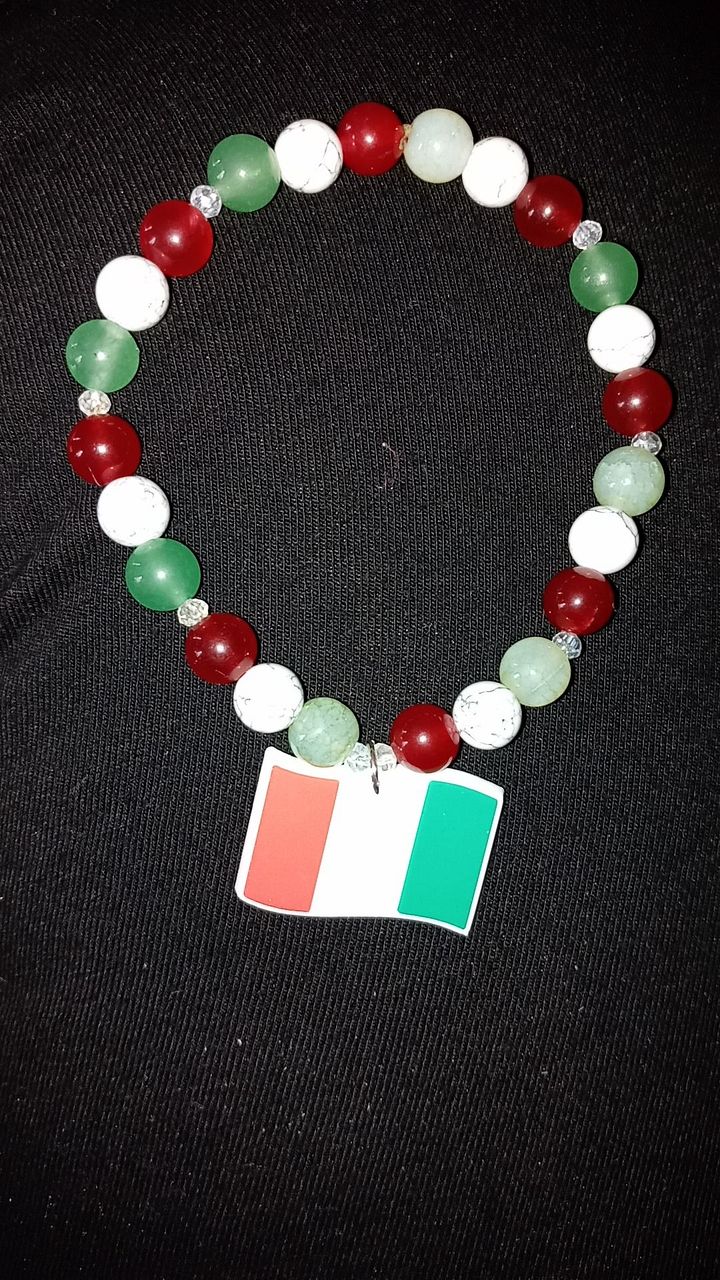 Boss momma Italian flag healing stone bracelet product image (1)