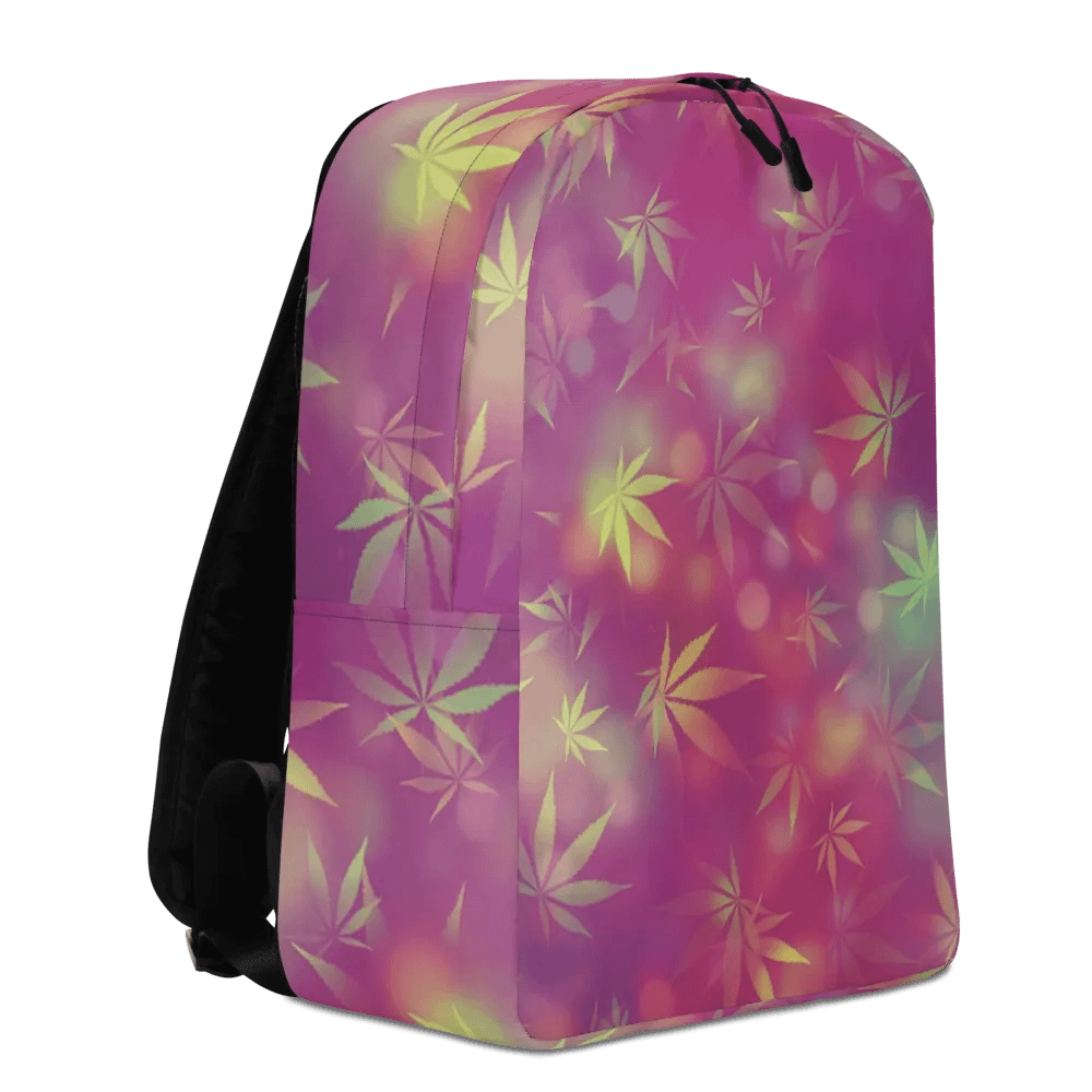 Cannabis Leaf – Vivid Maroon & Gold Bokeh Edition - Backpack product image (2)