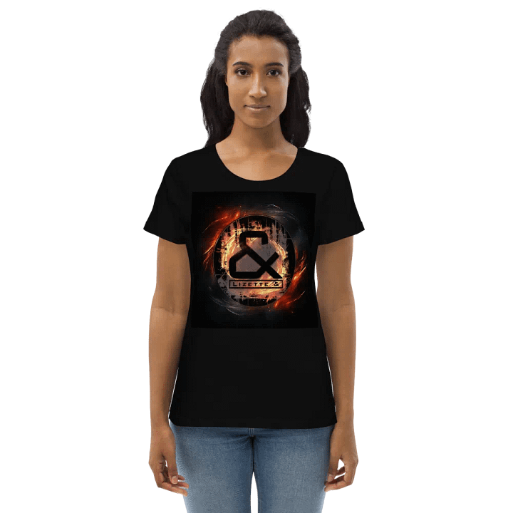 Lizette & badge logo on fire womens tee (EU only) product image (1)