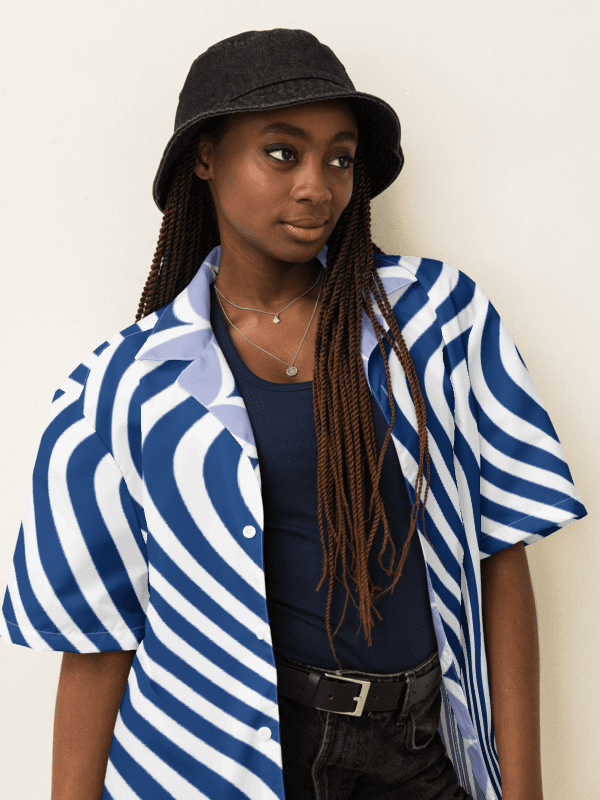 Zabu Tropical Breeze Blue Swirl Hawaiian Shirt product image (3)