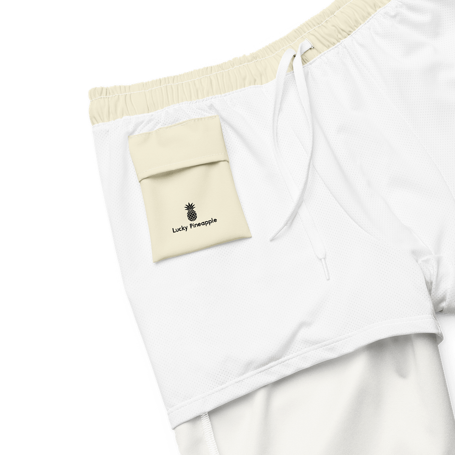Off White Beige Solid Color Men's Swim Trunks product image (2)
