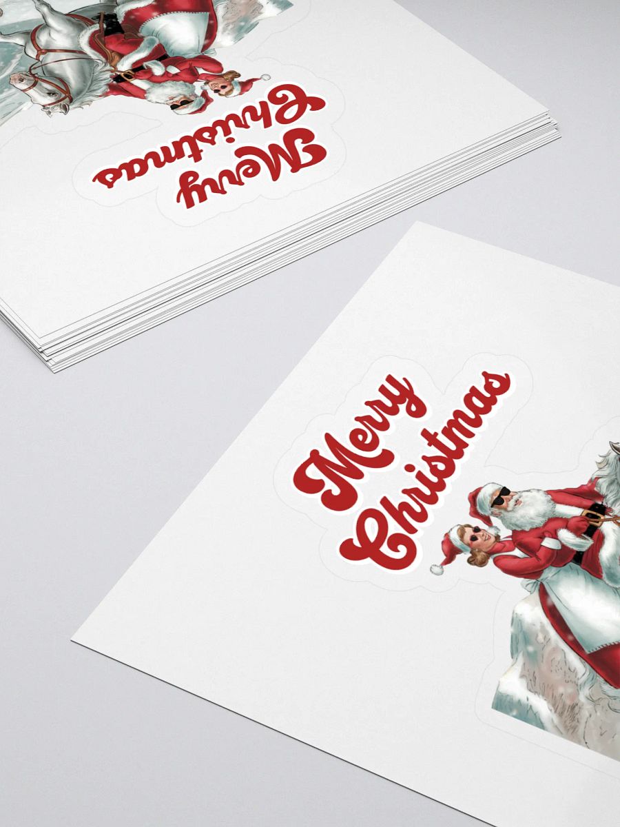 Mr. and Mrs. Santa Claus Horse Riding Sticker product image (4)